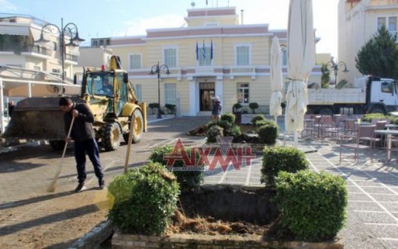 Μεσολόγγι: Φυτεύονται μανόλιες στη θέση των φοινίκων της πλατείας