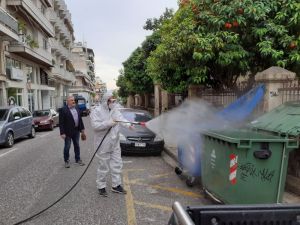 Σε προληπτική απολύμανση των κάδων απορριμμάτων προχώρησε  η Διεύθυνση  Καθαριότητας του Δήμου Αγρινίου