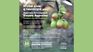Ο Α. Σ. ΕΝΩΣΗ ΑΓΡΙΝΙΟΥ ανακοινώνει ότι από την Τρίτη 9 Σεπτεμβρίου 2025 ξεκινά τις παραλαβές βρώσιμης ελιάς