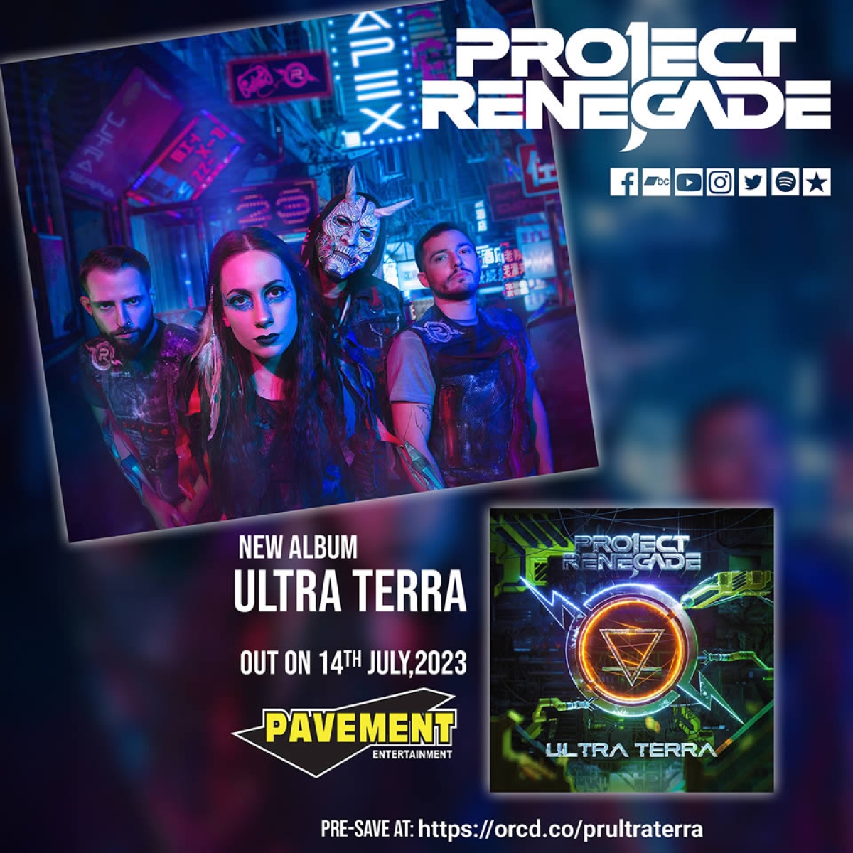 Οι PROJECT RENEGADE ανακοινώνουν την κυκλοφορία του δεύτερου full-length album τους με τίτλο &quot;Ultra Terra&quot;