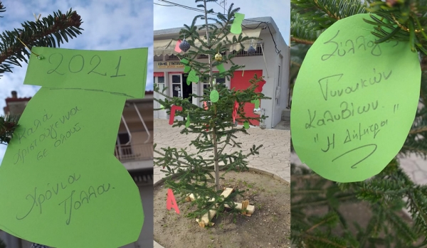 Ένα διαφορετικό δένδρο με καίρια κοινωνικά μηνύματα στόλισε φέτος ο Σύλλογος Γυναικών Καλυβίων Αγρινίου