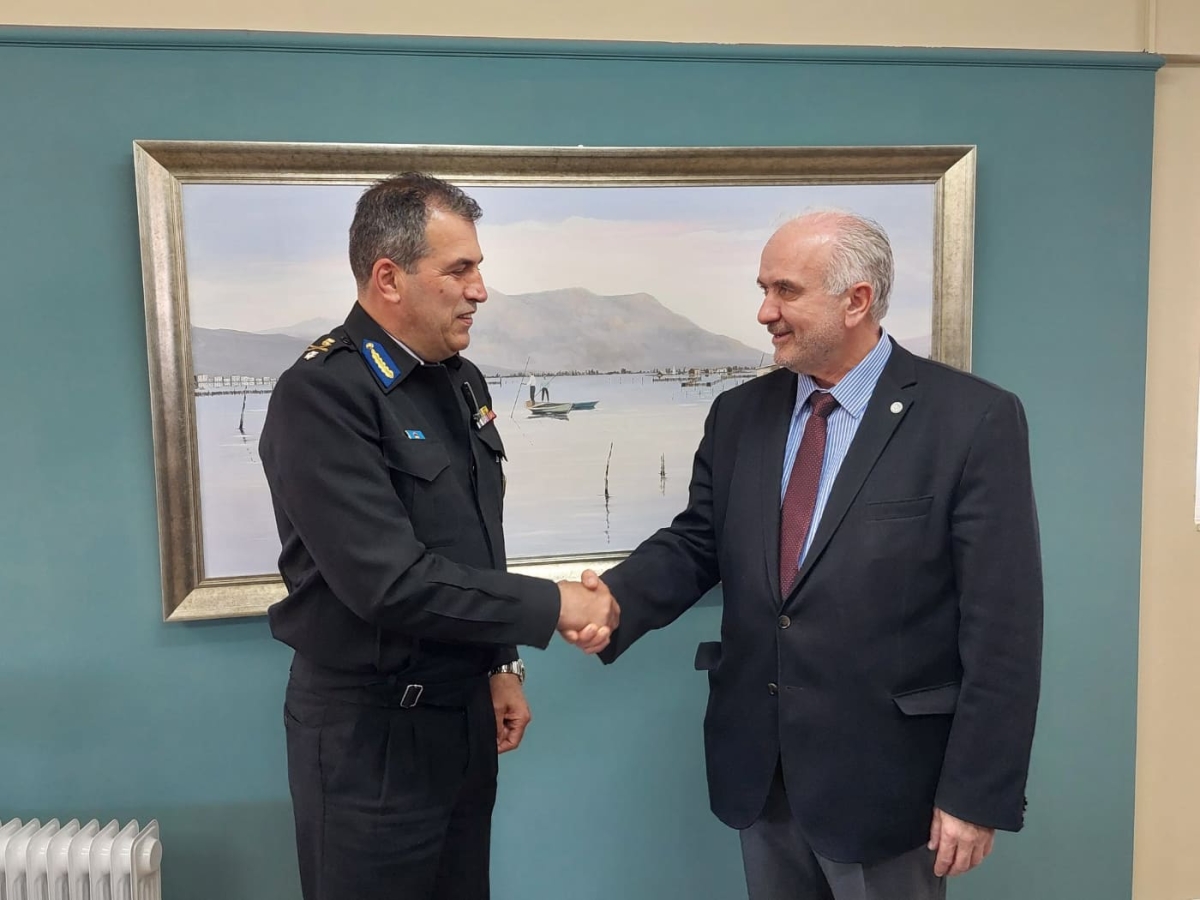 Συνάντηση Δημάρχου Ι.Π. Μεσολογγίου Κώστα Λύρου με τον Περιφερειακό Διοικητή της Πυροσβεστικής Υπηρεσίας Δυτικής Ελλάδας - Αρχιπύραρχο Χριστόφορο Μπόκα