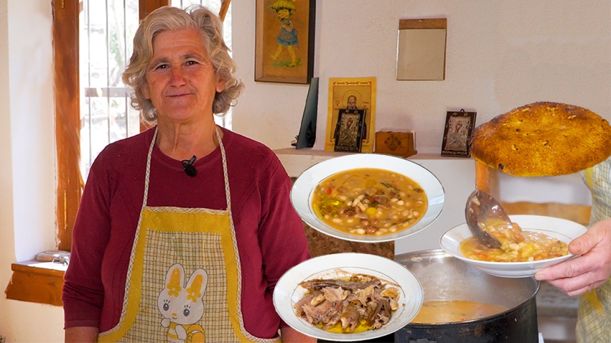Παραδοσιακή φασολάδα με μπομπότα - το εθνικό φαγητό των Ελλήνων (βίντεο)
