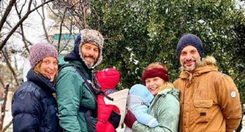 Δροσάκη, Μπουρδούμης, Χρανιώτης, Αβασκαντήρα κάνουν βόλτα στο χιόνι με τα μωρά τους