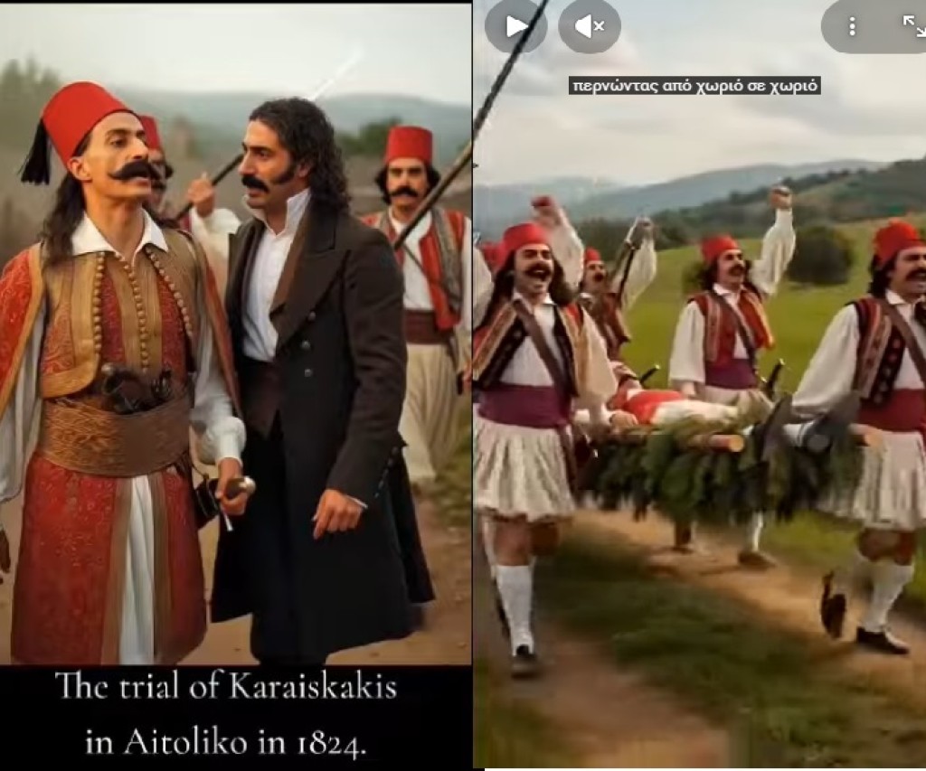 Η αναπαράσταση της δίκης του Γεώργιου Καραϊσκάκη στο Αιτωλικό.