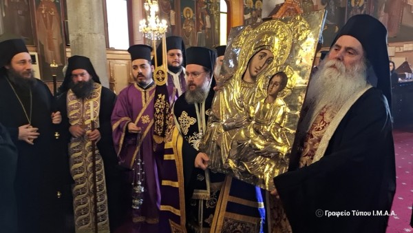 Υποδοχή Ιεράς Εικόνας Παναγίας Ομπλού στην Ι. Π. Μεσολογγίου