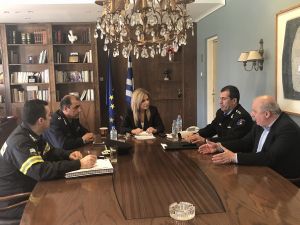 Συνάντηση της Xρ.Σταρακά με τη νέα ηγεσία της Πυροσβεστικής Υπηρεσίας Δυτικής Ελλάδας