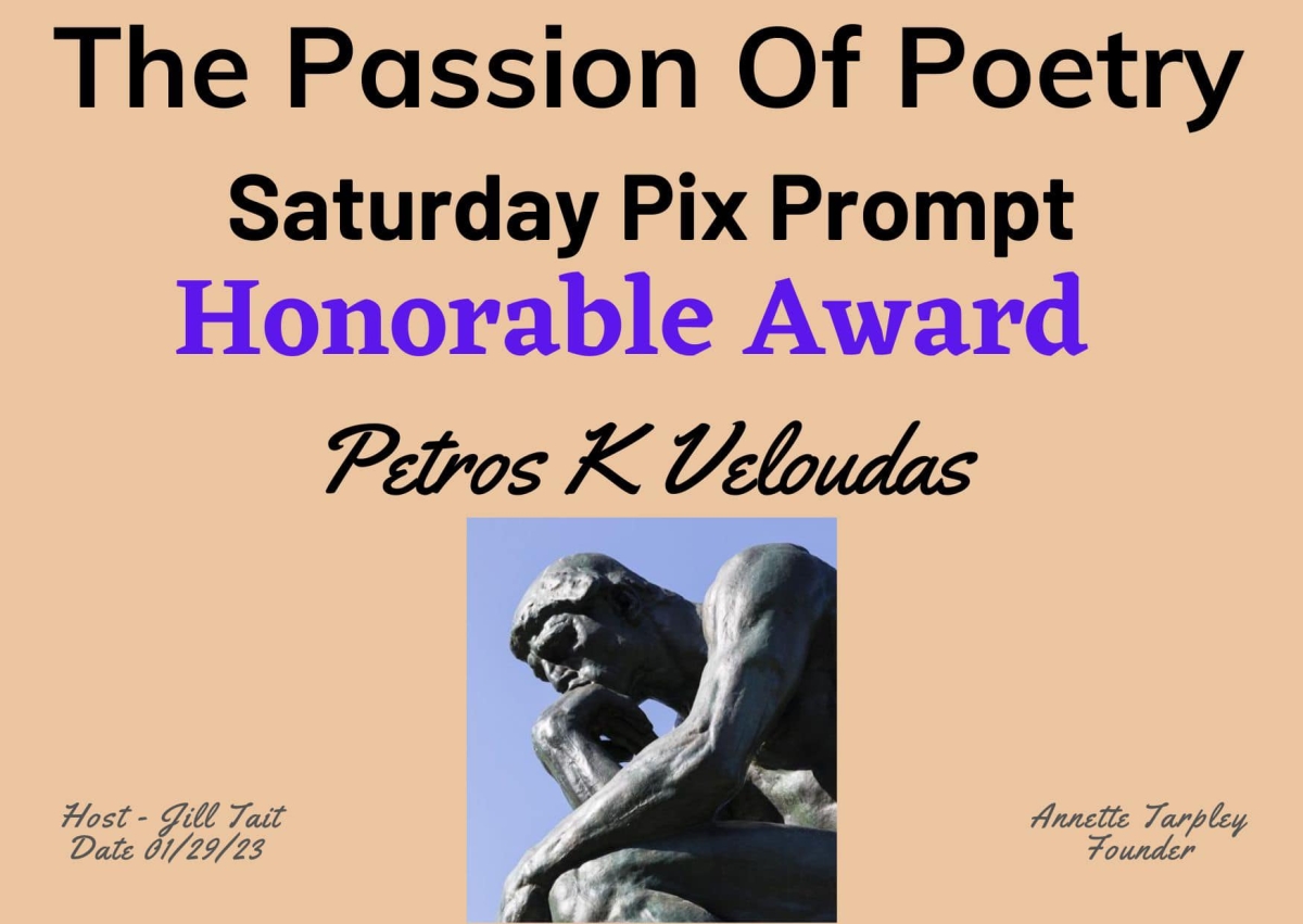 Η Αμερικάνικη ποιητική ομάδα PASSION OF POETRY βράβευσε τον Αιτωλοακαρνάνα-Αγρινιώτη ποιητή Πέτρο Βελούδα