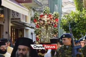 Λιτανεία της εικόνας του Αγίου Σπυρίδωνος σήμερα στο Μεσολόγγι (φωτο-video)