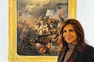 Στο Μεσολόγγι η Μιμή Ντενίση: «Τι συγκίνηση βλέποντας τον πίνακα του Βρυζάκη»