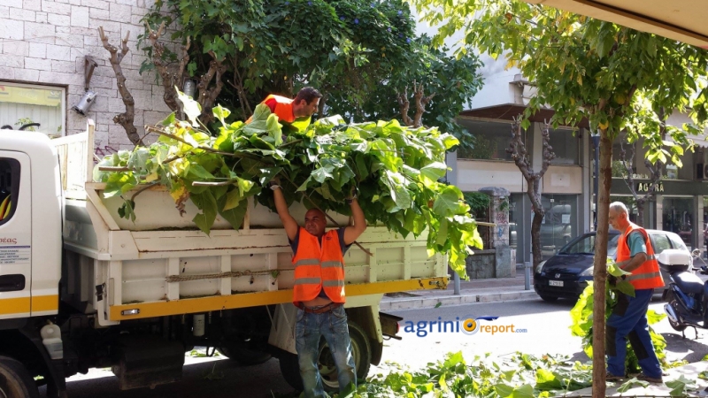 Περιποίηση πρασίνου στο Αγρίνιο