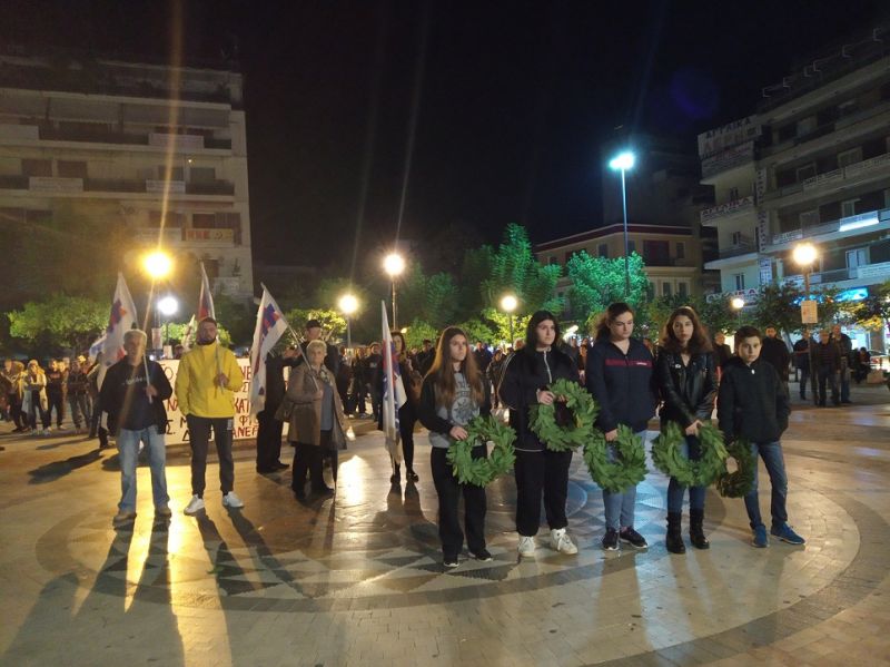Συγκέντρωση στο Αγρίνιο για την 46η επέτειο της εξέγερσης του Πολυτεχνείου