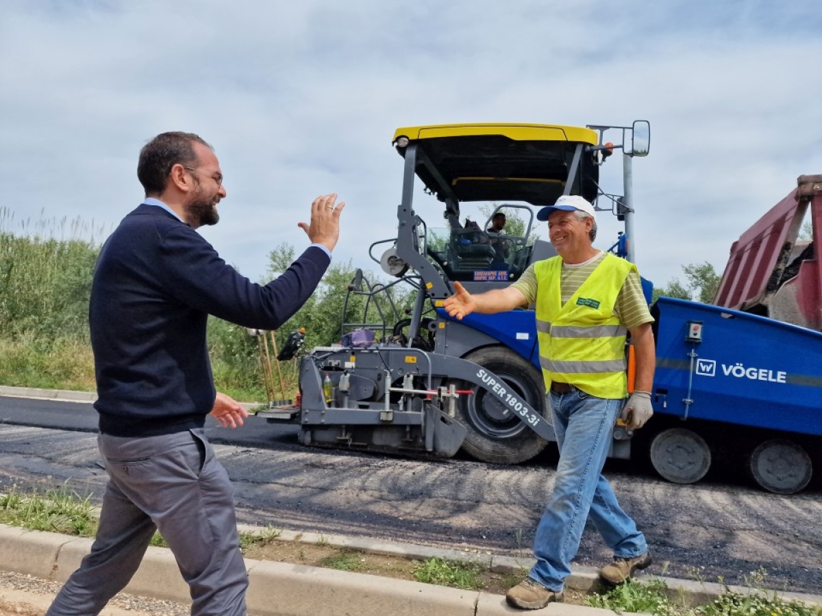 Ο Νεκτάριος Φαρμάκης στα έργα που εκτελούνται στην περιμετρική Νεοχωρίου Μεσολογγίου