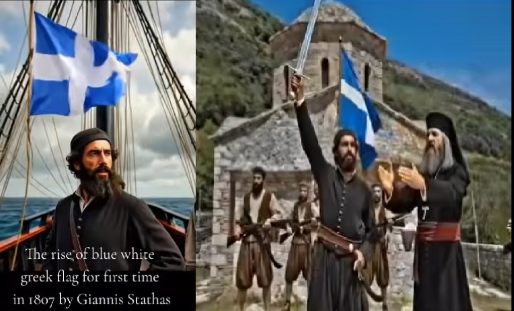 Την πρώτη γαλανόλευκη την ύψωσε Αιτωλοακαρνάνας, ο Βαλτινός Ναύαρχος Γιάννης Σταθάς